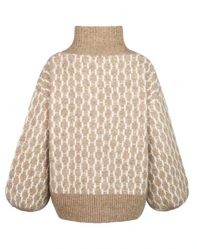 Hést - Fam New Pattern Strik - Light Brown Melange